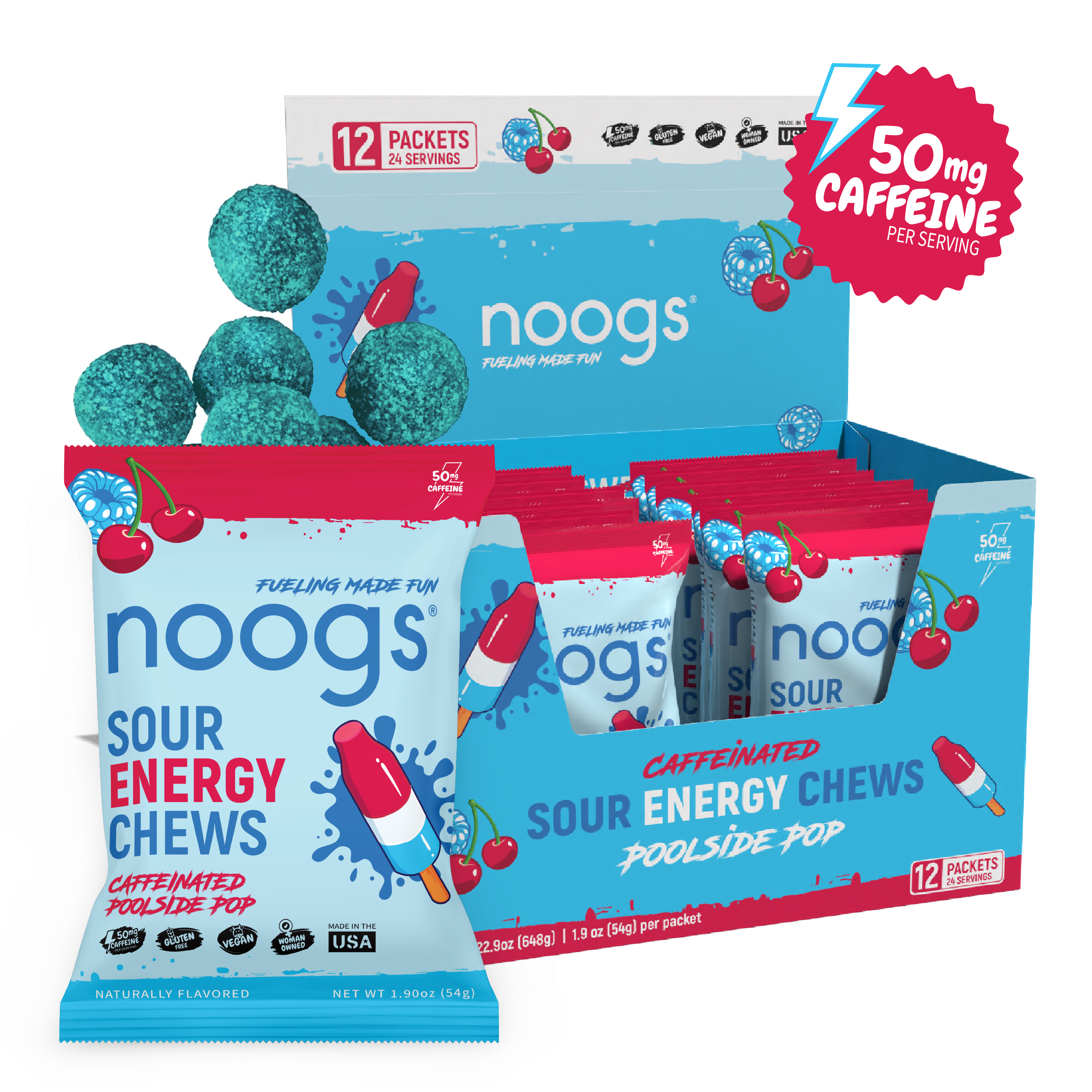 Caffeinated Poolside Pop Sour Energy Chews