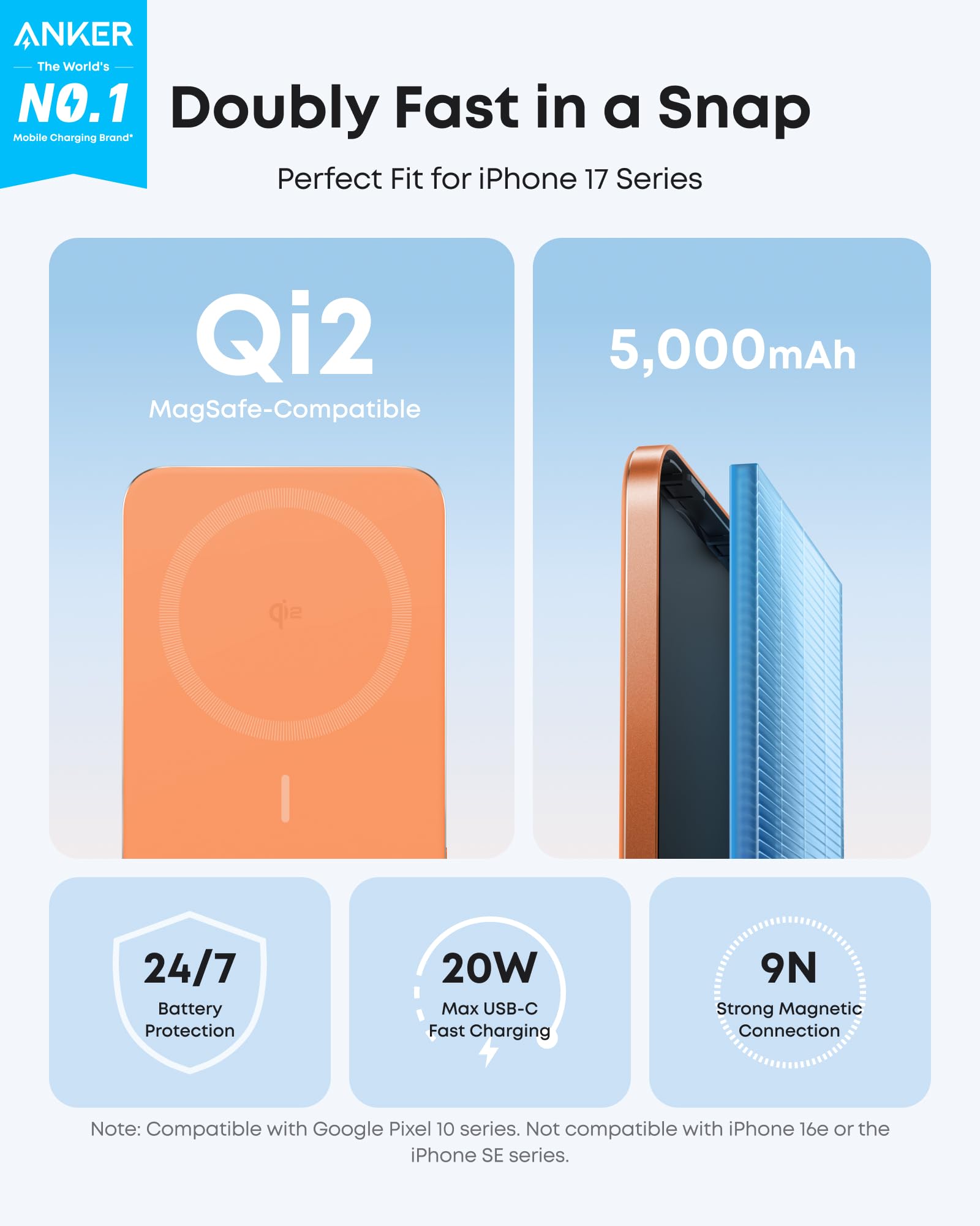 Anker Nano Power Bank (5K, MagGo, Slim)