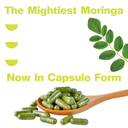 Organic Pure Moringa Powder Capsules (60-Count)