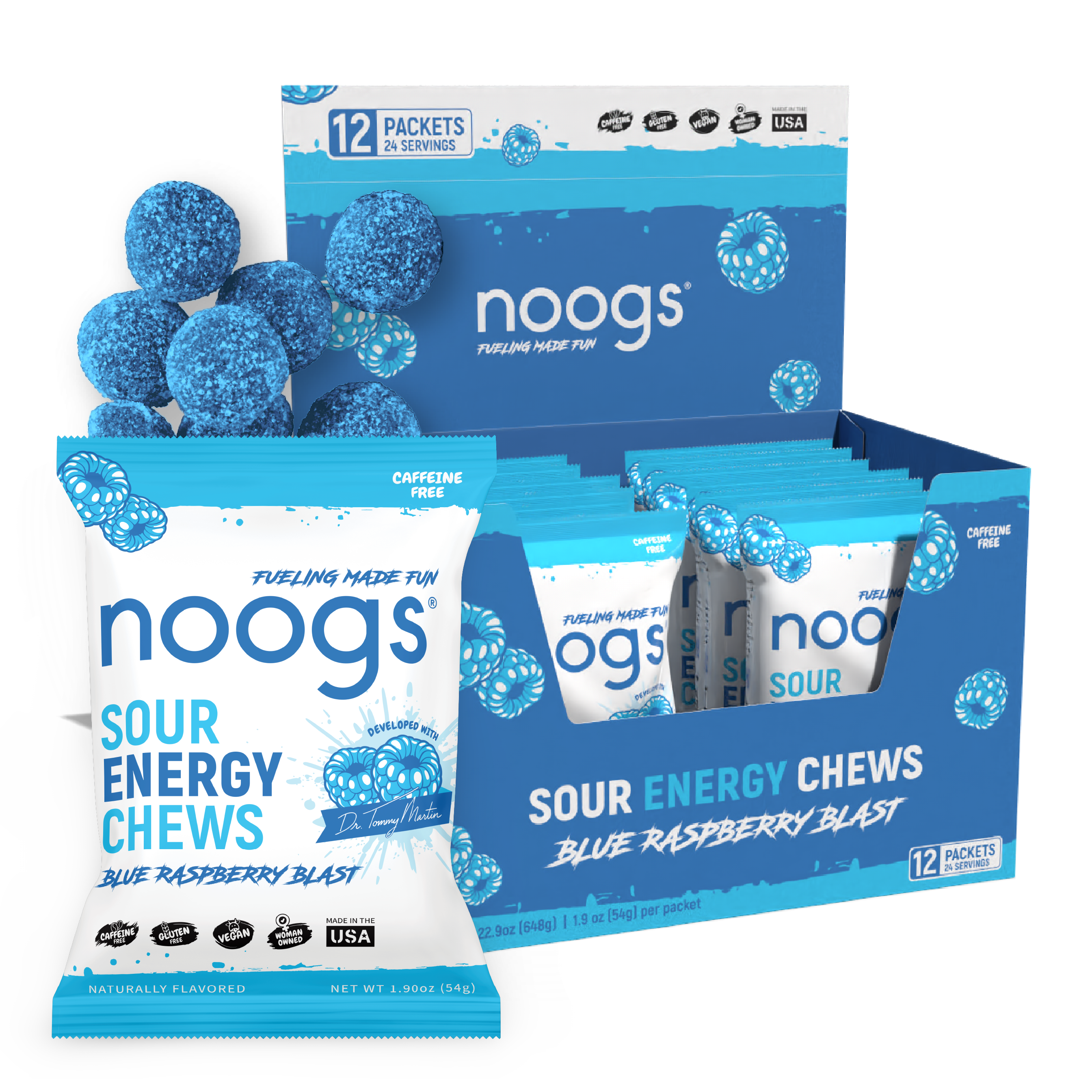 Blue Raspberry Blast Sour Energy Chews