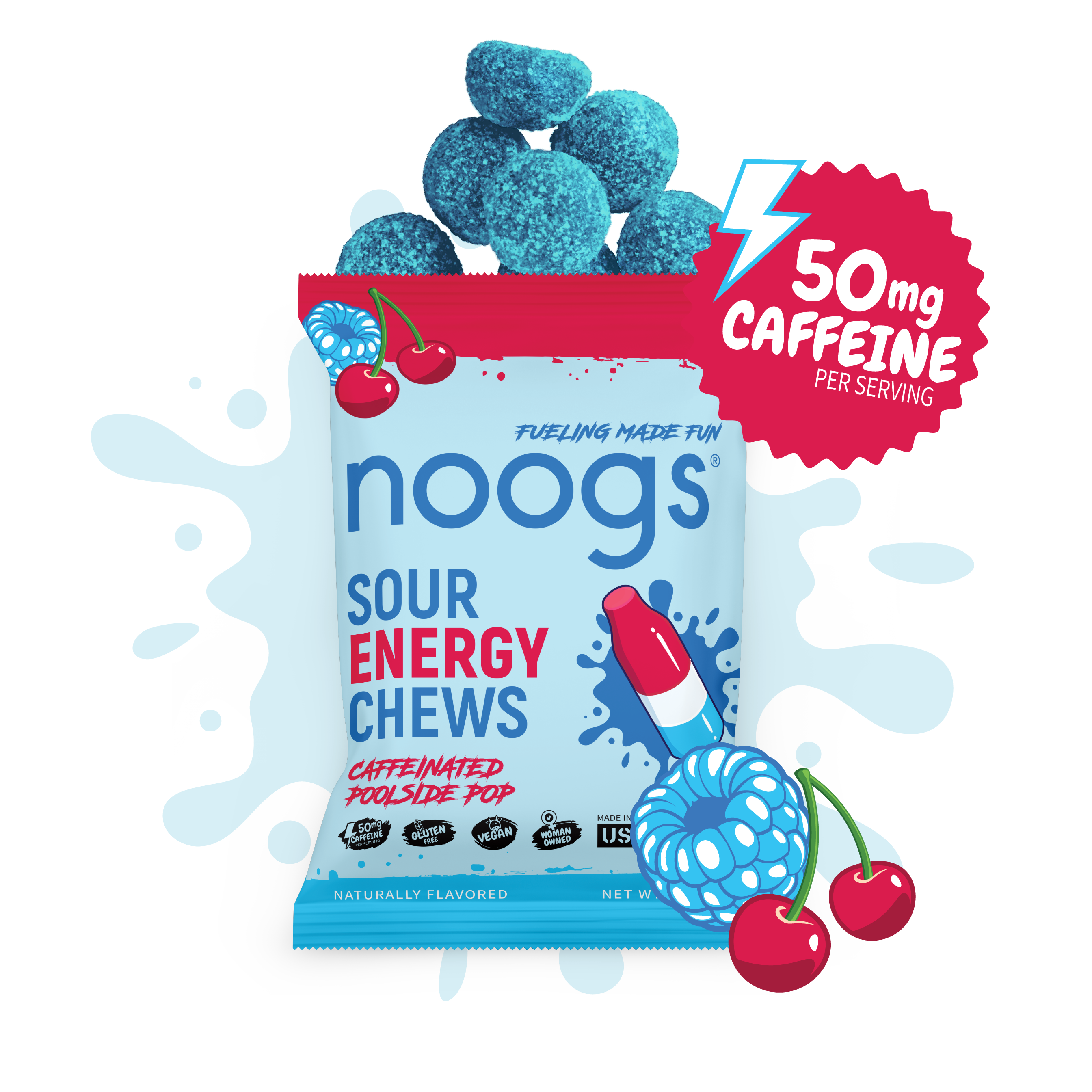 Caffeinated Poolside Pop Sour Energy Chews