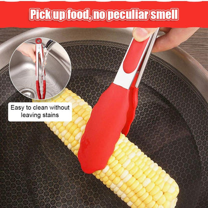 Silicone BBQ Grilling Tong Kitchen Cooking Salad BBQ  Serving Tong Non-Stick Barbecue Clip Clamp Stainless Steel Tools Gadgets Silicone BBQ Grilling Tong Kitchen Cooking Salad BBQ Serving Tong Non-Stick Barbecue Clip Clamp Stainless Steel Tools